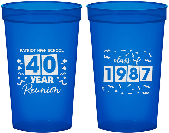Custom Class Reunion 22 oz Translucent Cups - Class Of 1987 40 Year | 140018