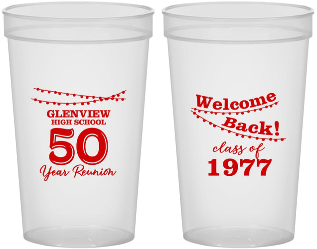 Custom Class Reunion 22 oz Translucent Cups - Class Of 1977 50 Year | 140019