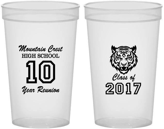 Custom Class Reunion 22 oz Translucent Cups - Class Of 2017 10 Year | 140020