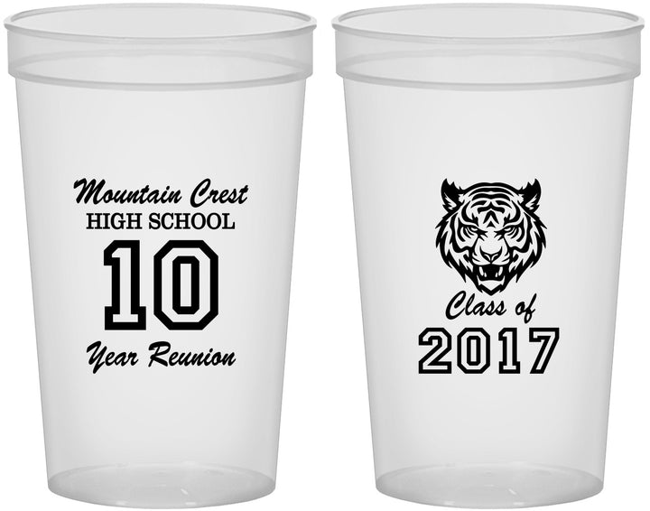 Custom Class Reunion 22 oz Translucent Cups - Class Of 2017 10 Year | 140020