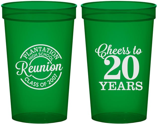 Custom Class Reunion 22 oz Translucent Cups - Class Of 2007 20 Year | 140021