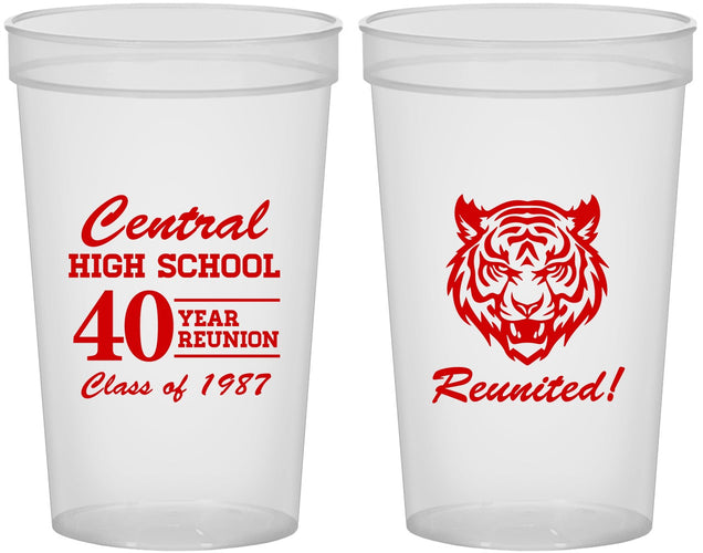 Custom Class Reunion 22 oz Translucent Cups - Class Of 1987 40 Year | 140023