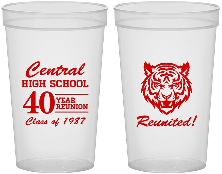 Custom Class Reunion 22 oz Translucent Cups - Class Of 1987 40 Year | 140023