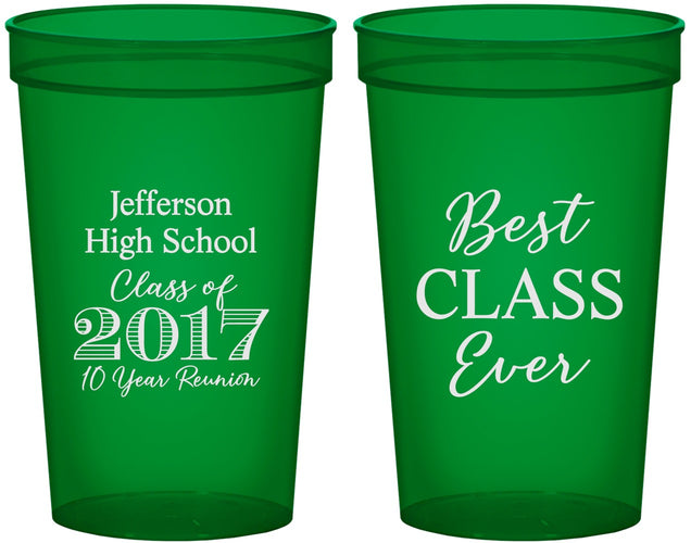 Custom Class Reunion 22 oz Translucent Cups - Class Of 2017 10 Year | 140025