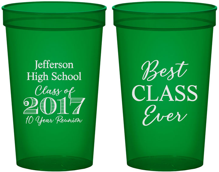 Custom Class Reunion 22 oz Translucent Cups - Class Of 2017 10 Year | 140025