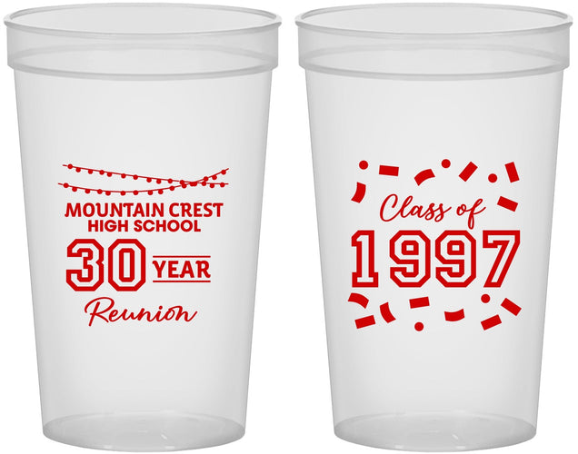 Custom Class Reunion 22 oz Translucent Cups - Class Of 1997 30 Year | 140027