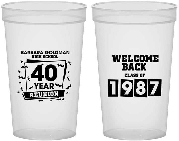 Custom Class Reunion 22 oz Translucent Cups - Class Of 1987 40 Year | 140028
