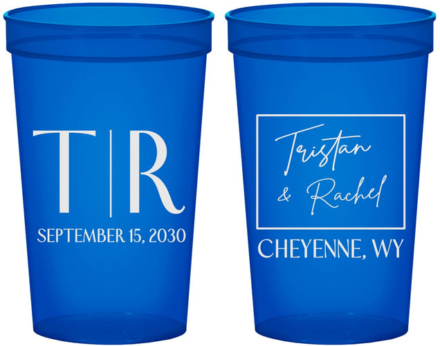 Custom Wedding 22 oz Translucent Cups - Wyoming | 149