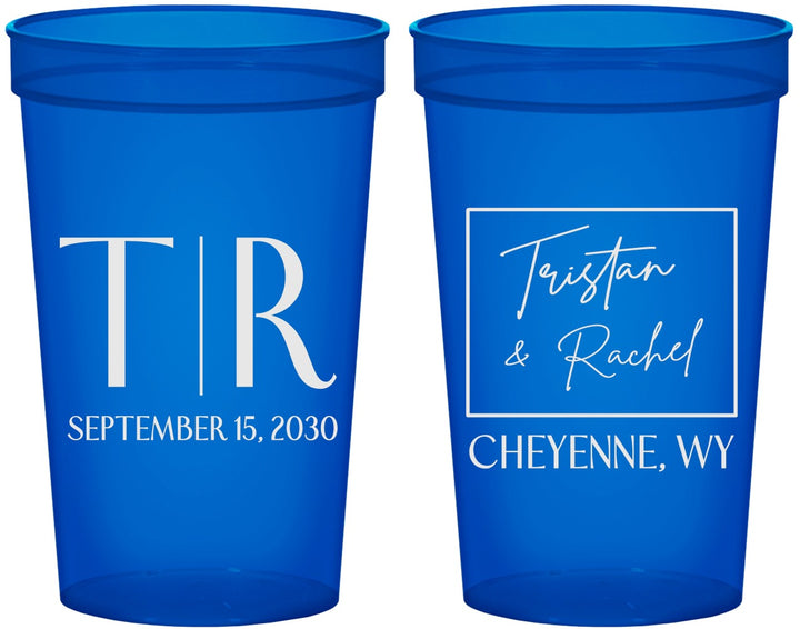 Custom Wedding 22 oz Translucent Cups - Wyoming | 149