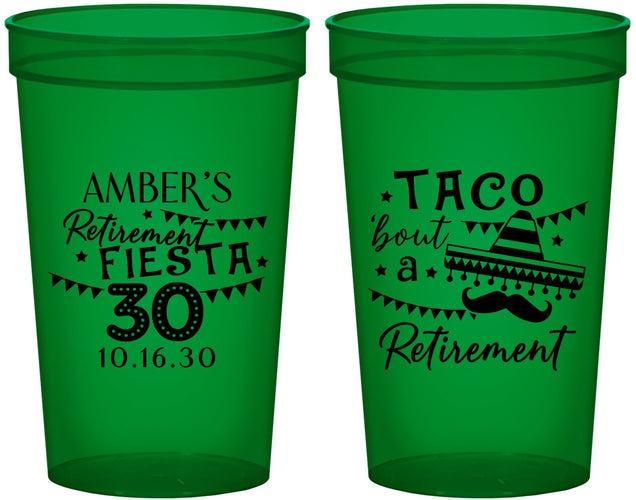 Custom Retirement 22 oz Translucent Cups - Taco Bout A Retirement | 150003