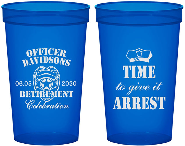 Custom Retirement 22 oz Translucent Cups - Police Officer | 150014