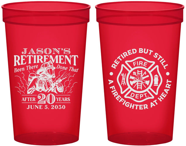 Custom Retirement 22 oz Translucent Cups - Firefighter | 150016