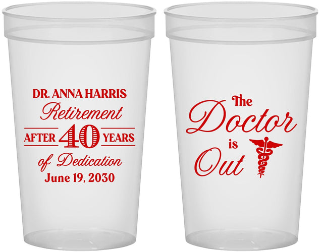 Custom Retirement 22 oz Translucent Cups - Doctor | 150017