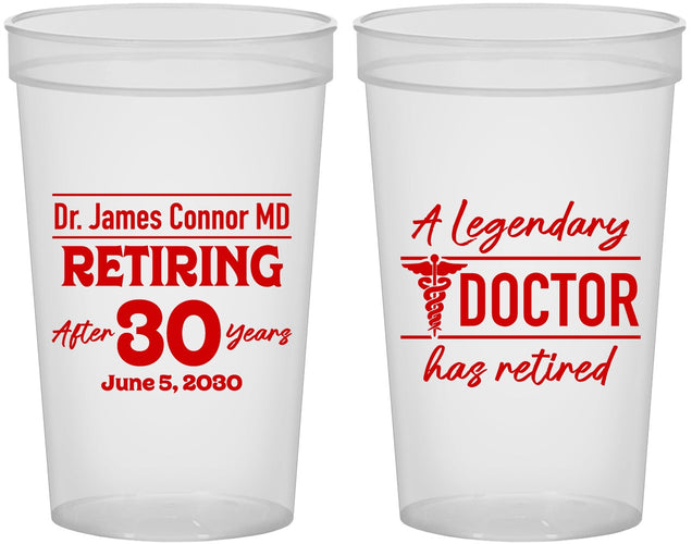 Custom Retirement 22 oz Translucent Cups - Doctor | 150018