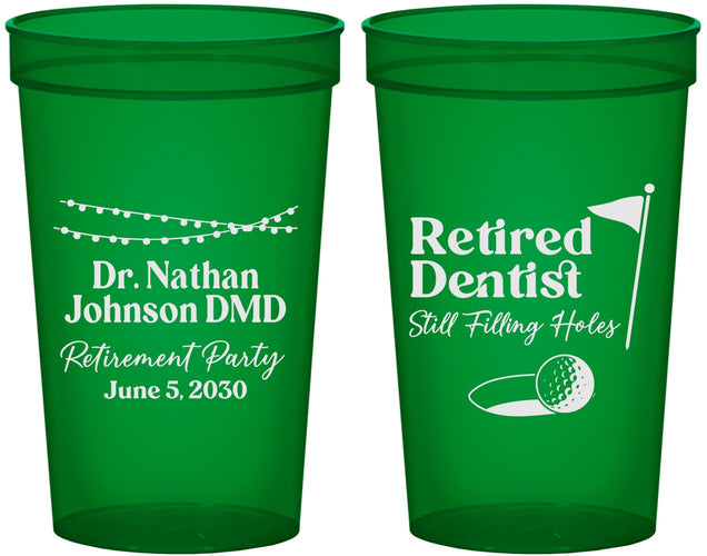Custom Retirement 22 oz Translucent Cups - Dentist | 150019