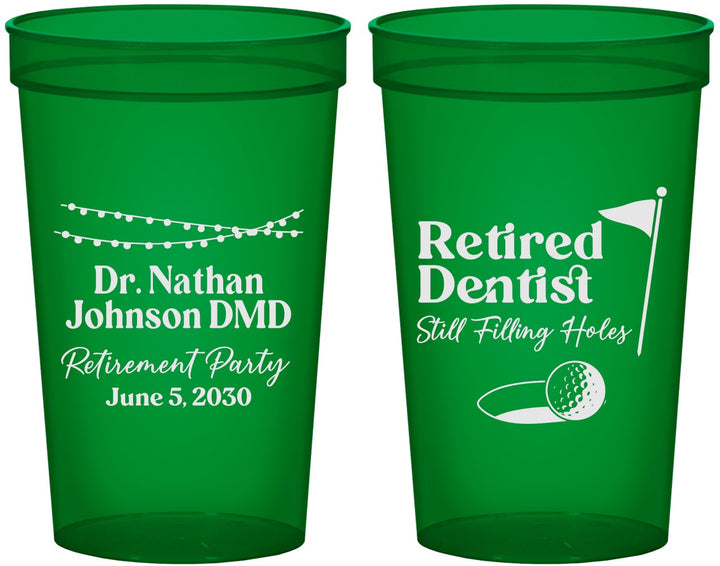 Custom Retirement 22 oz Translucent Cups - Dentist | 150019