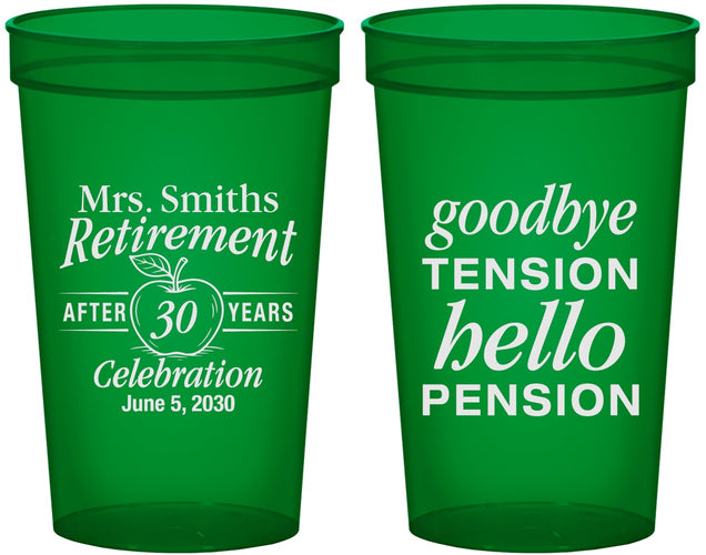 Custom Retirement 22 oz Translucent Cups - Teacher | 150020