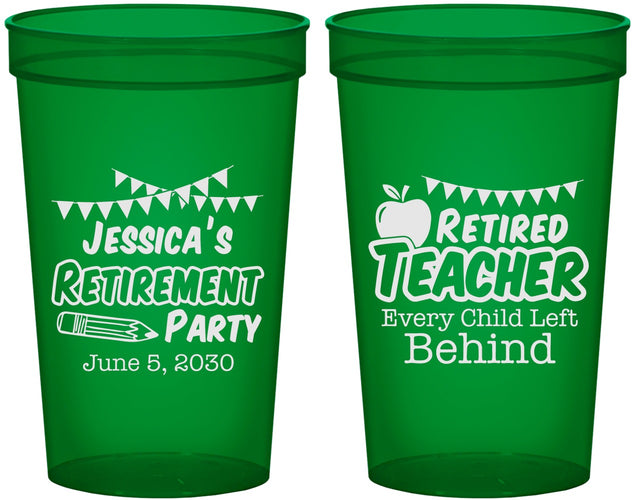 Custom Retirement 22 oz Translucent Cups - Teacher | 150021