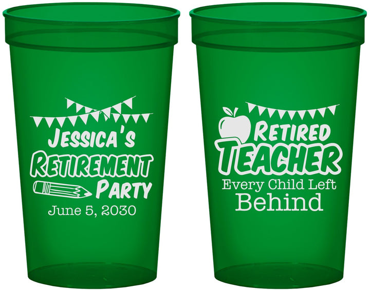 Custom Retirement 22 oz Translucent Cups - Teacher | 150021