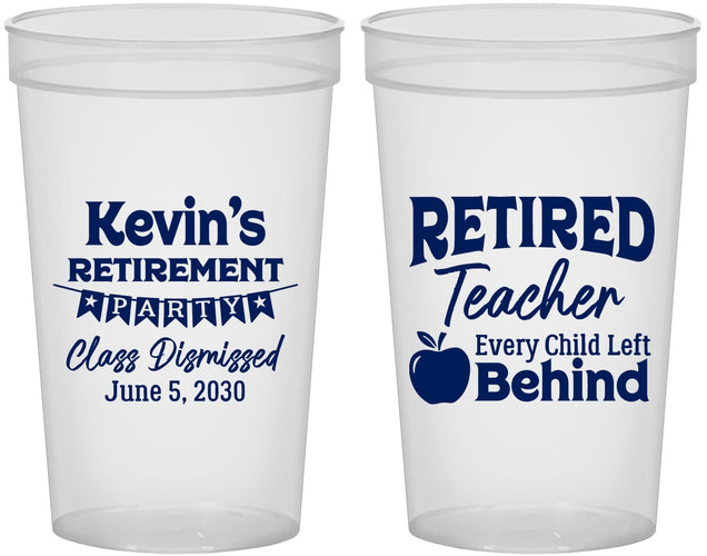 Custom Retirement 22 oz Translucent Cups - Teacher | 150022
