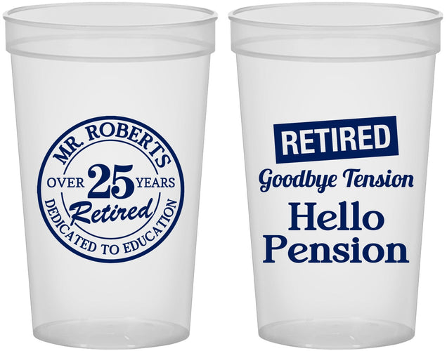Custom Retirement 22 oz Translucent Cups - Teacher | 150024