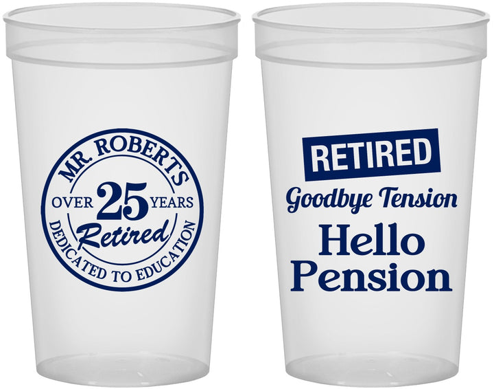 Custom Retirement 22 oz Translucent Cups - Teacher | 150024