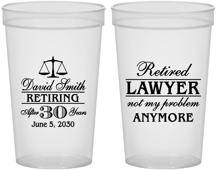 Custom Retirement 22 oz Translucent Cups - Lawyer | 150025