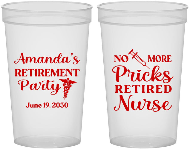 Custom Retirement 22 oz Translucent Cups - Nurse | 150027