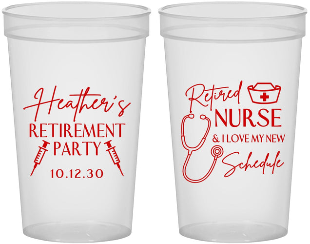 Custom Retirement 22 oz Translucent Cups - Nurse | 150028