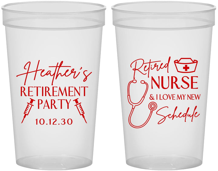 Custom Retirement 22 oz Translucent Cups - Nurse | 150028