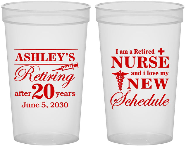 Custom Retirement 22 oz Translucent Cups - Nurse | 150029