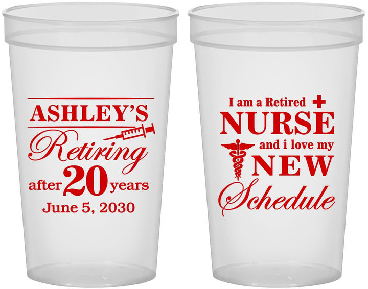 Custom Retirement 22 oz Translucent Cups - Nurse | 150029