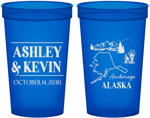 Custom Wedding 22 oz Translucent Cups - Alaska | 151
