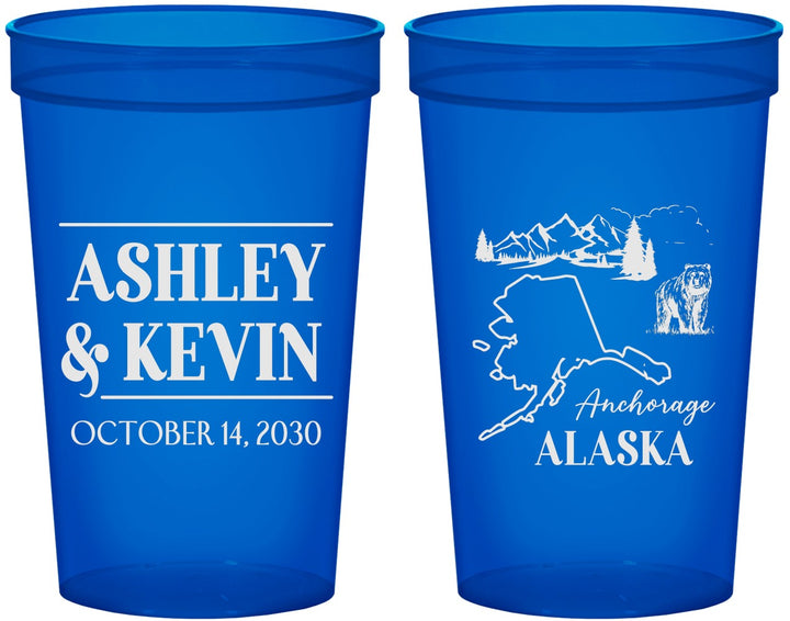 Custom Wedding 22 oz Translucent Cups - Alaska | 151