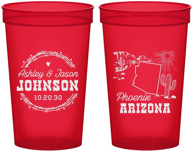 Custom Wedding 22 oz Translucent Cups - Arizona | 152