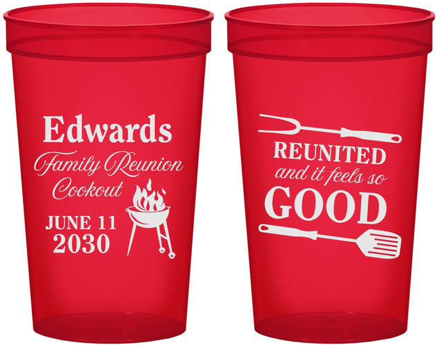 Custom Family Reunion 22 oz Translucent Cups - Bbq Reunited | 160001