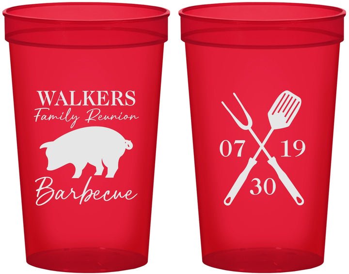 Custom Family Reunion 22 oz Translucent Cups - Bbq Barbeque | 160003