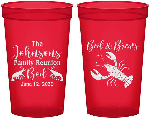 Custom Family Reunion 22 oz Translucent Cups - Crawfish Boil | 160005