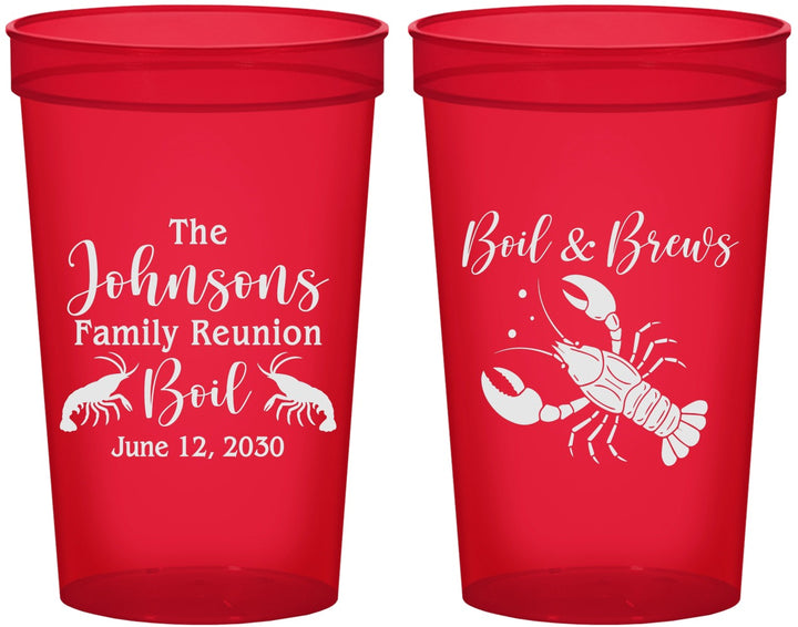 Custom Family Reunion 22 oz Translucent Cups - Crawfish Boil | 160005
