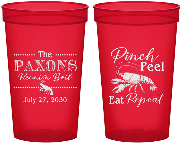 Custom Family Reunion 22 oz Translucent Cups - Crawfish Boil | 160006