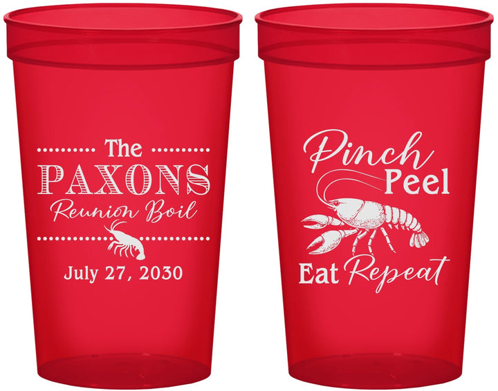Custom Family Reunion 22 oz Translucent Cups - Crawfish Boil | 160006