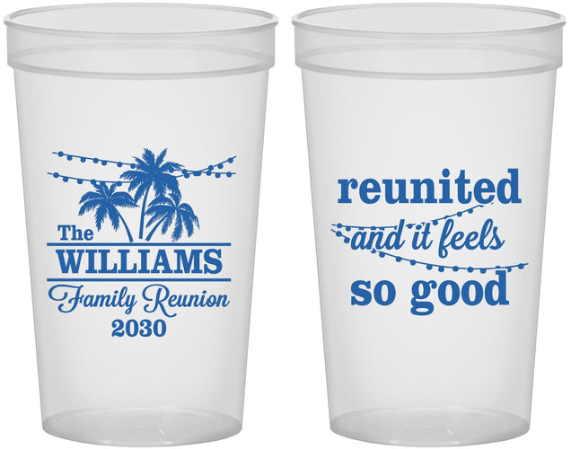 Custom Family Reunion 22 oz Translucent Cups - Beach Reunited | 160010