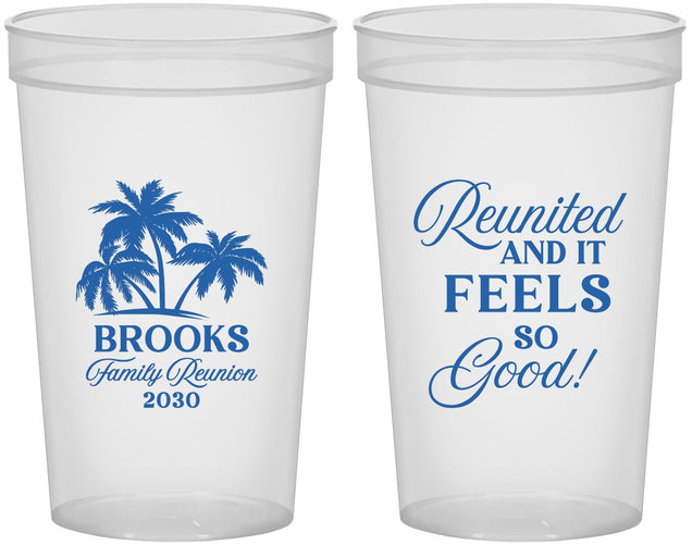 Custom Family Reunion 22 oz Translucent Cups - Beach Reunited | 160017