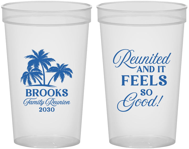Custom Family Reunion 22 oz Translucent Cups - Beach Reunited | 160017