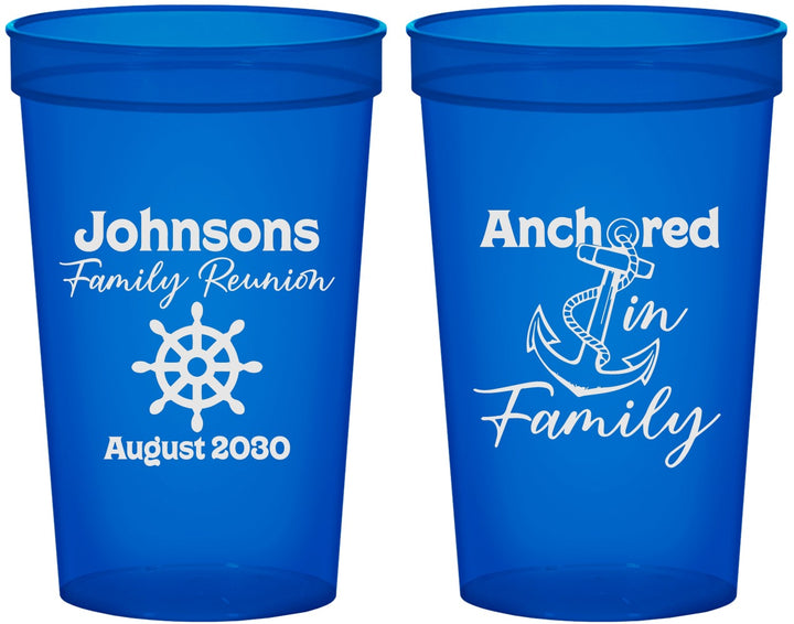 Custom Family Reunion 22 oz Translucent Cups - Cruise Nautical | 160020