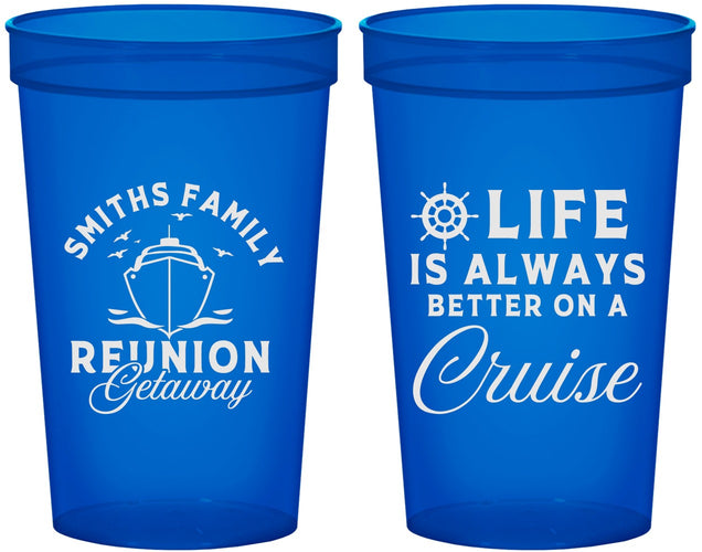 Custom Family Reunion 22 oz Translucent Cups - Cruise Nautical | 160022