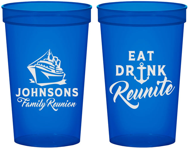 Custom Family Reunion 22 oz Translucent Cups - Cruise Nautical | 160023
