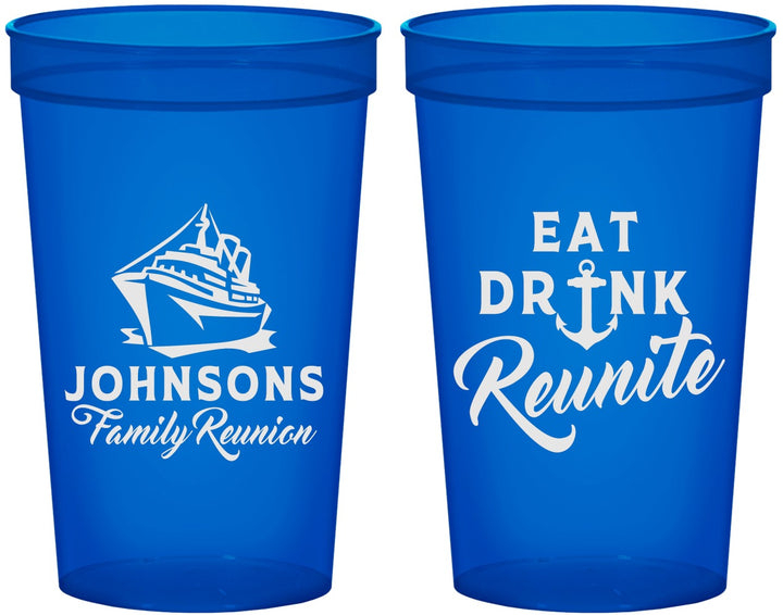 Custom Family Reunion 22 oz Translucent Cups - Cruise Nautical | 160023