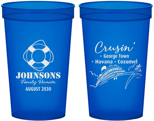 Custom Family Reunion 22 oz Translucent Cups - Cruise Crusin | 160025