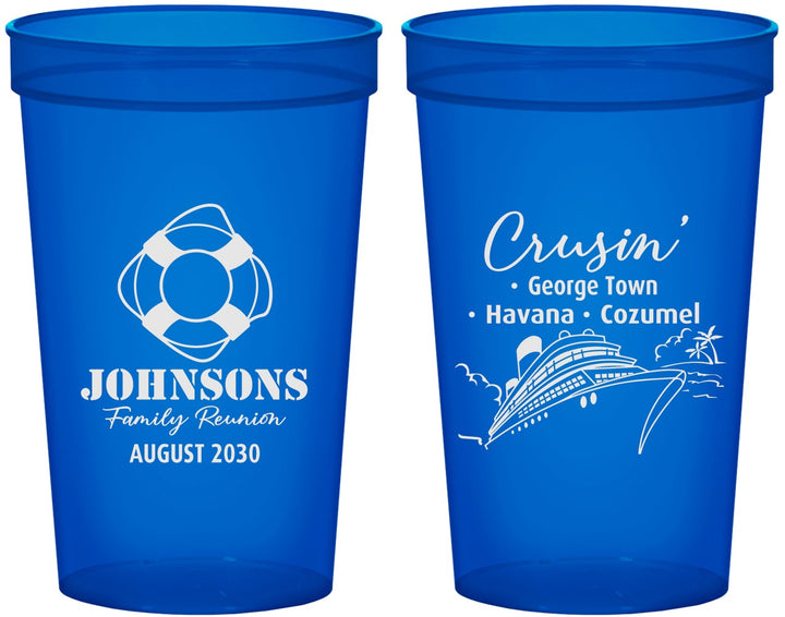 Custom Family Reunion 22 oz Translucent Cups - Cruise Crusin | 160025